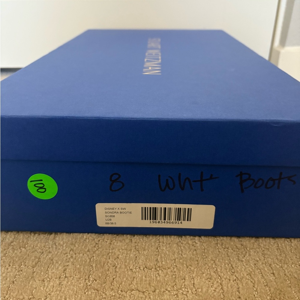 New with Box Stuart Weitzman x Disney Collab White Combat Boots Size 8 - Picture 11 of 15